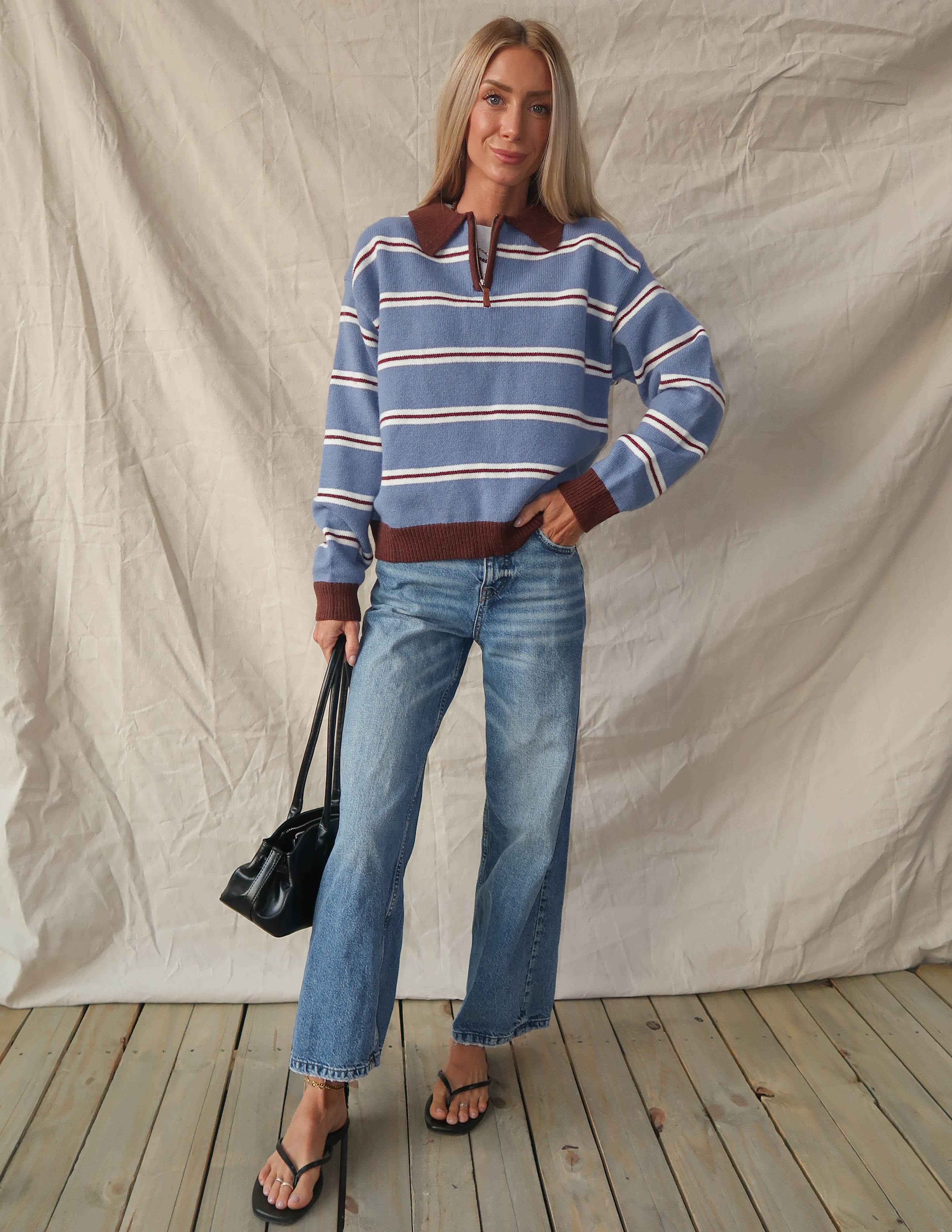 Blue Ridge Stripe Quarter Zip