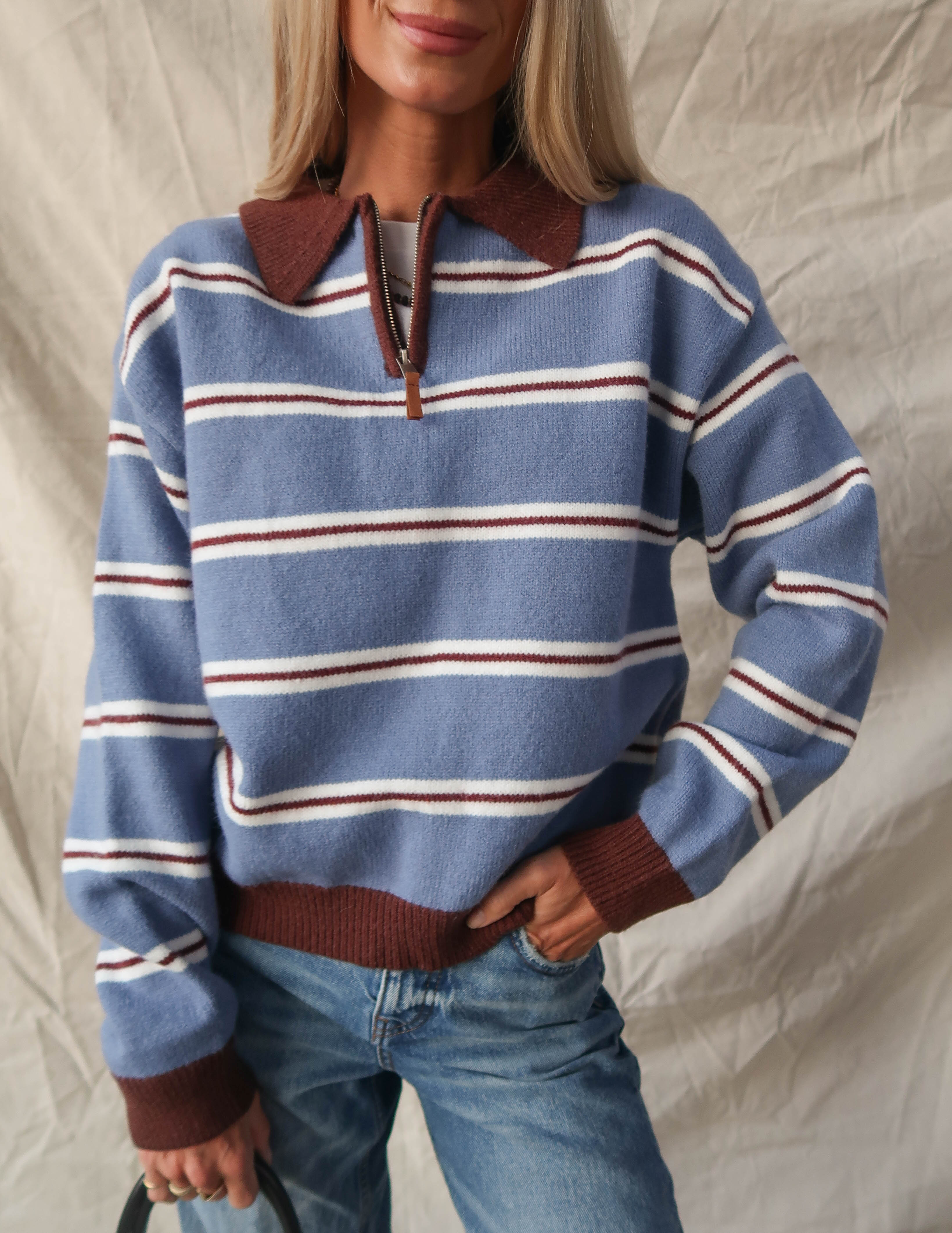 Blue Ridge Stripe Quarter Zip