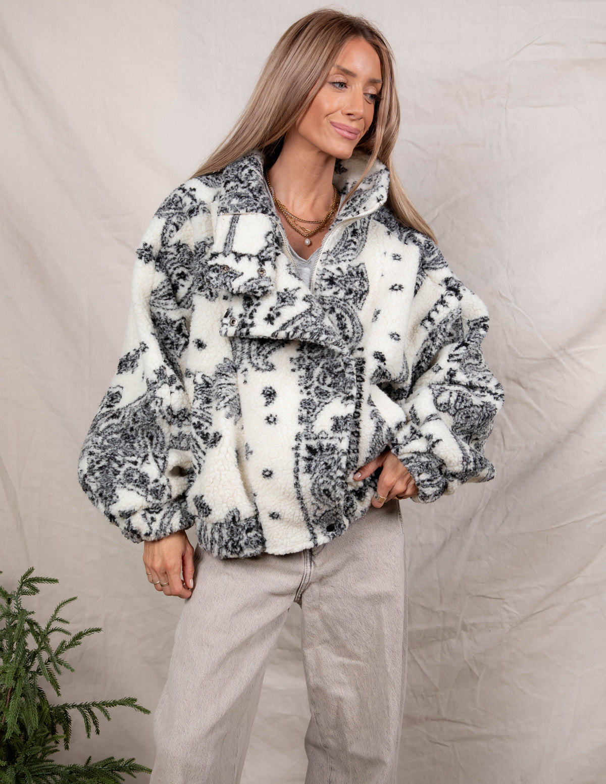 Willow Paisley Sherpa Jacket
