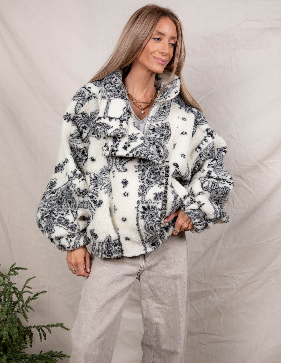 Willow Paisley Sherpa Jacket