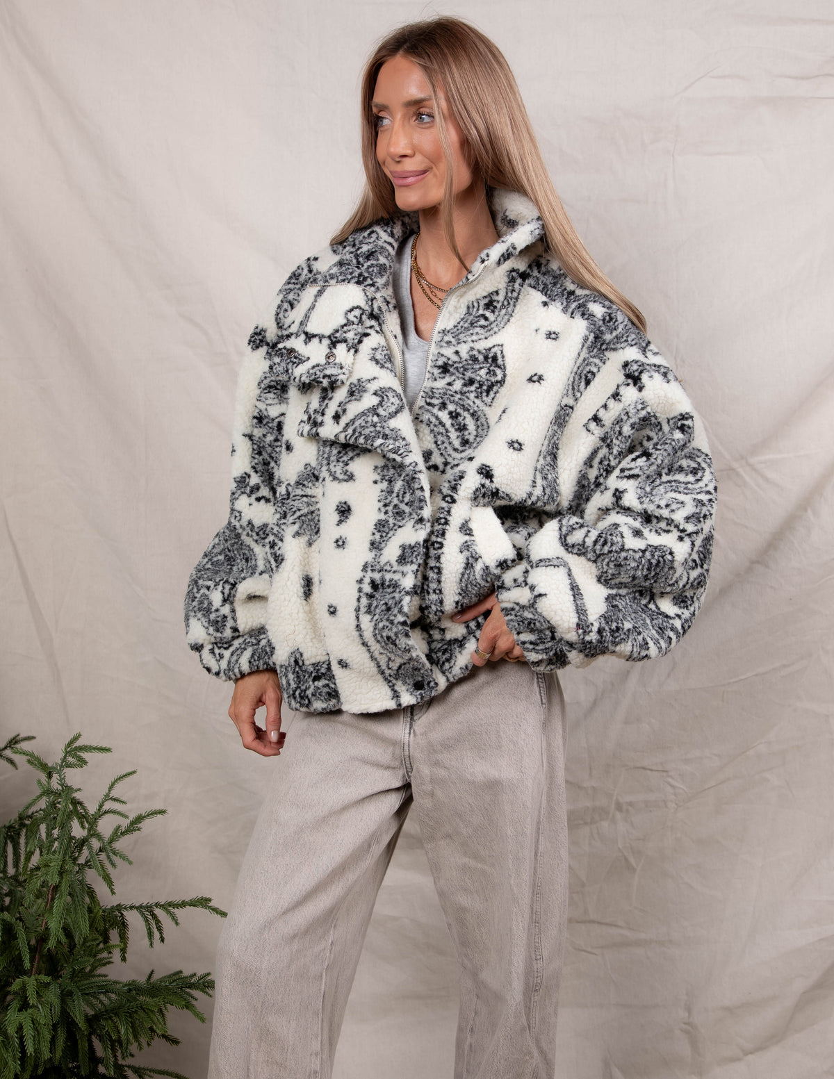 Willow Paisley Sherpa Jacket