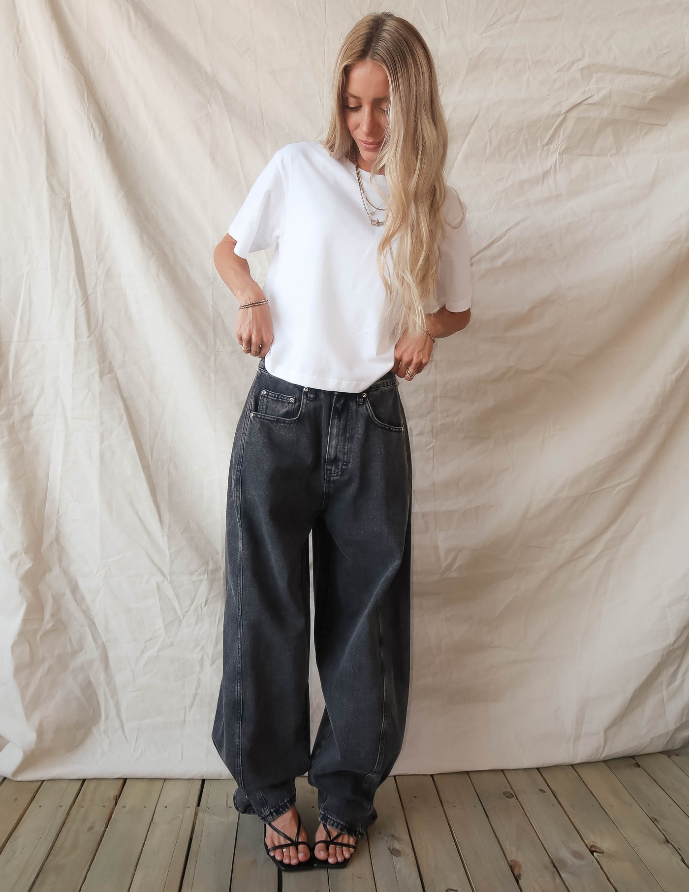 Blackout Barrel Leg Jeans