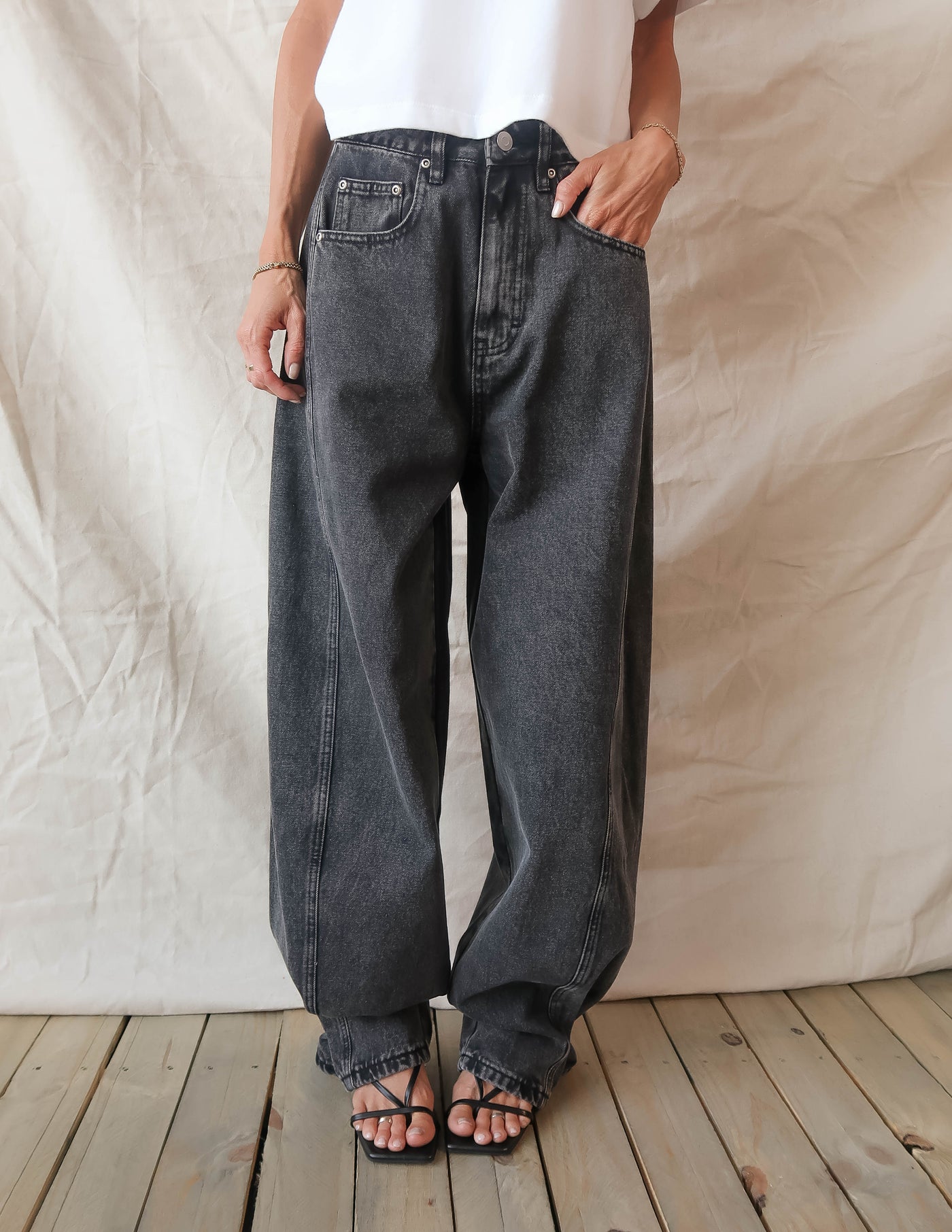 Blackout Barrel Leg Jeans