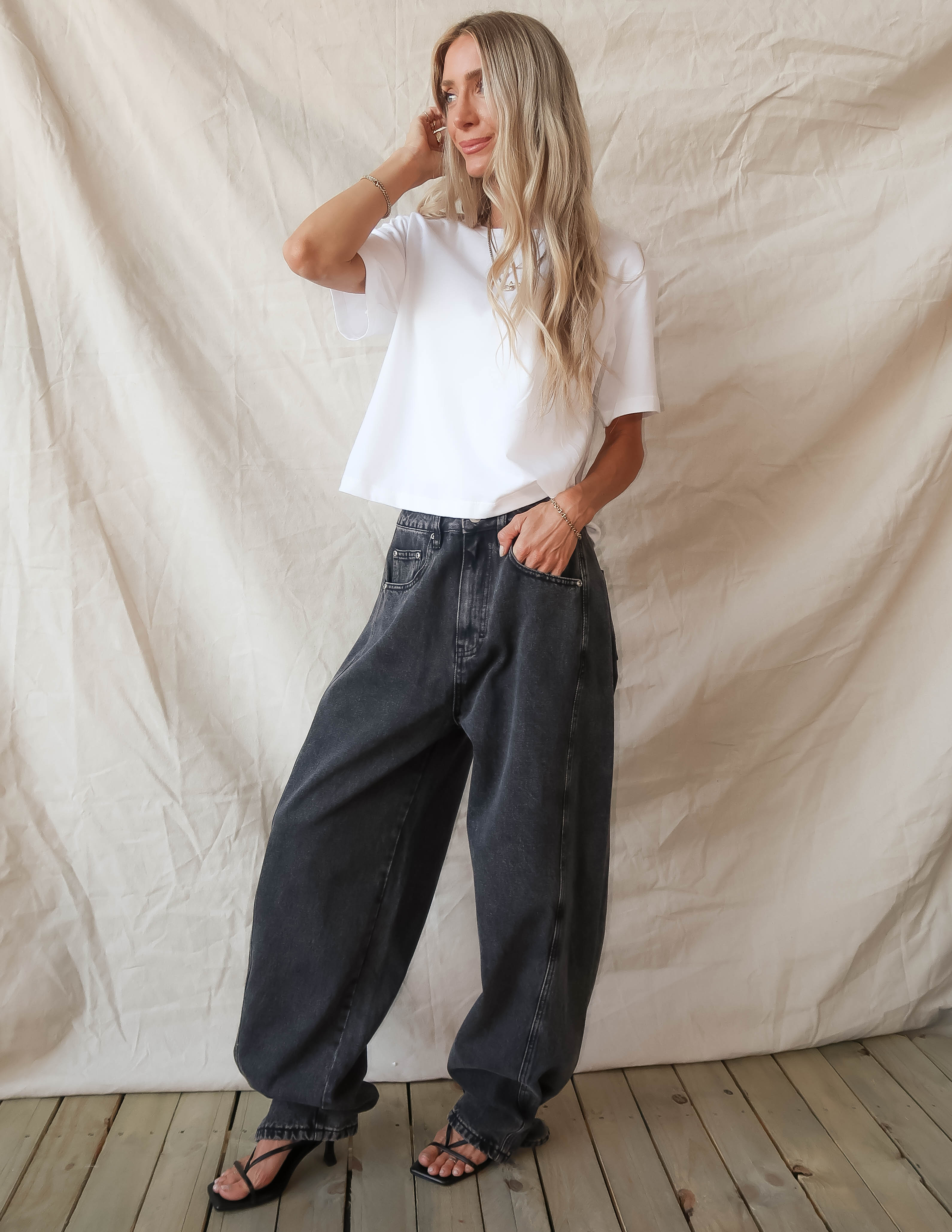 Blackout Barrel Leg Jeans