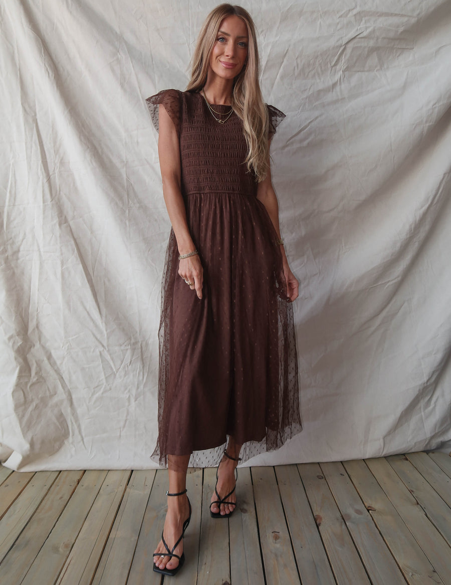 Antonella Polka Dot Chiffon Dress