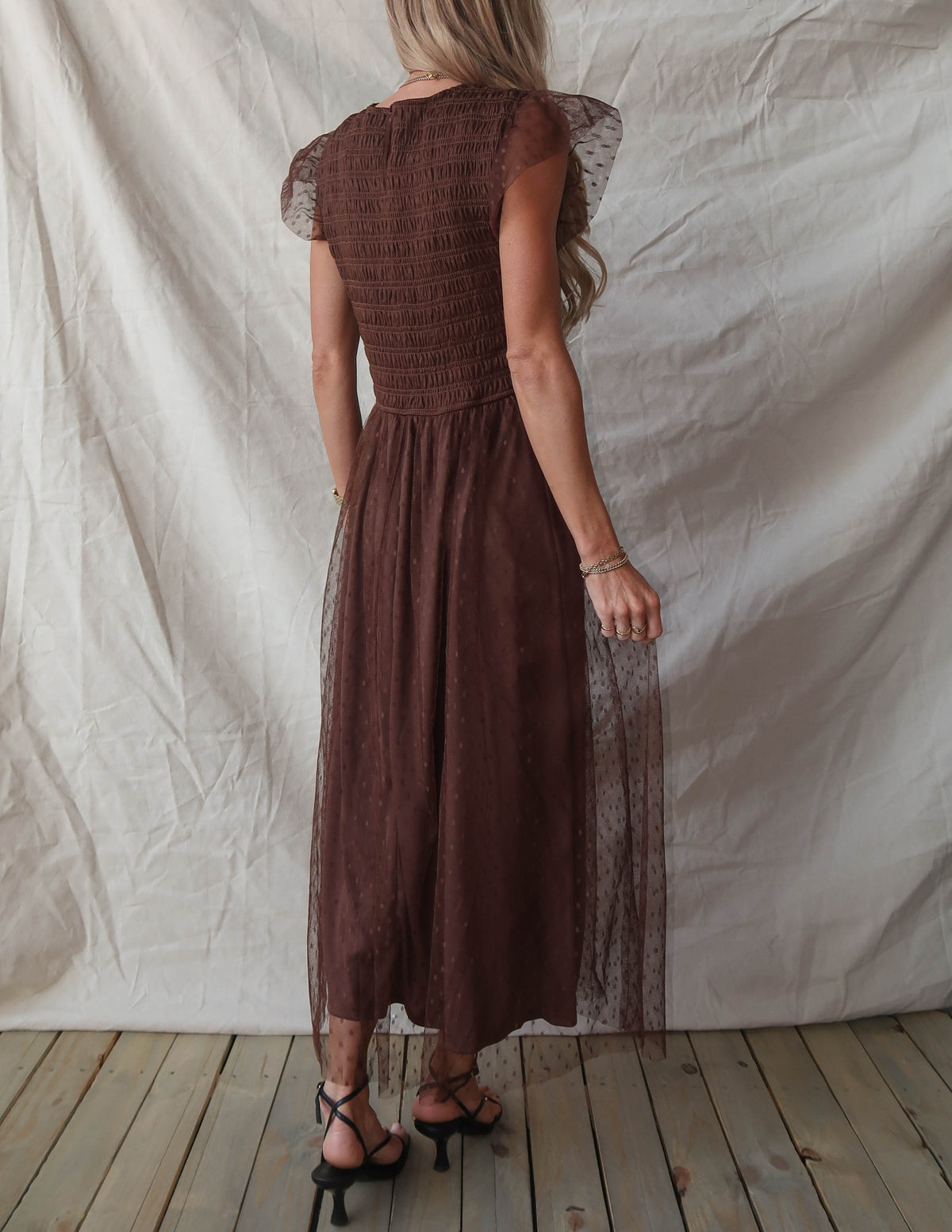 Antonella Polka Dot Chiffon Dress