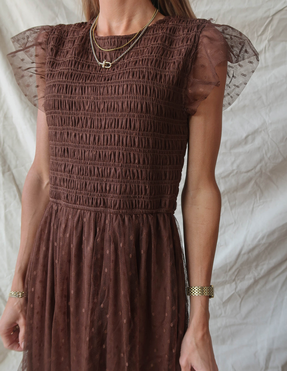 Antonella Polka Dot Chiffon Dress