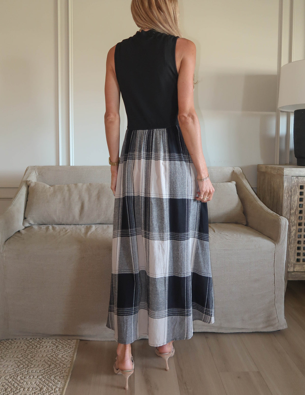 Mariana Plaid Midi Dress