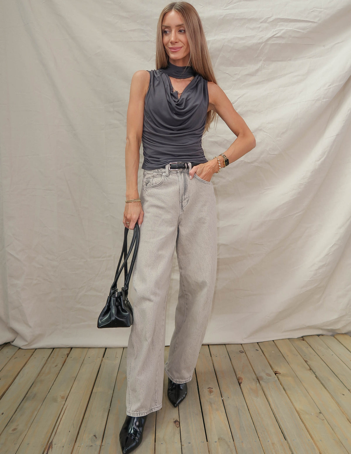 Giselle Ruched Scarf Top