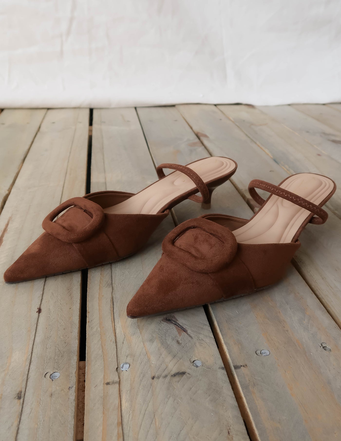 Mira Buckle Kitten Heels