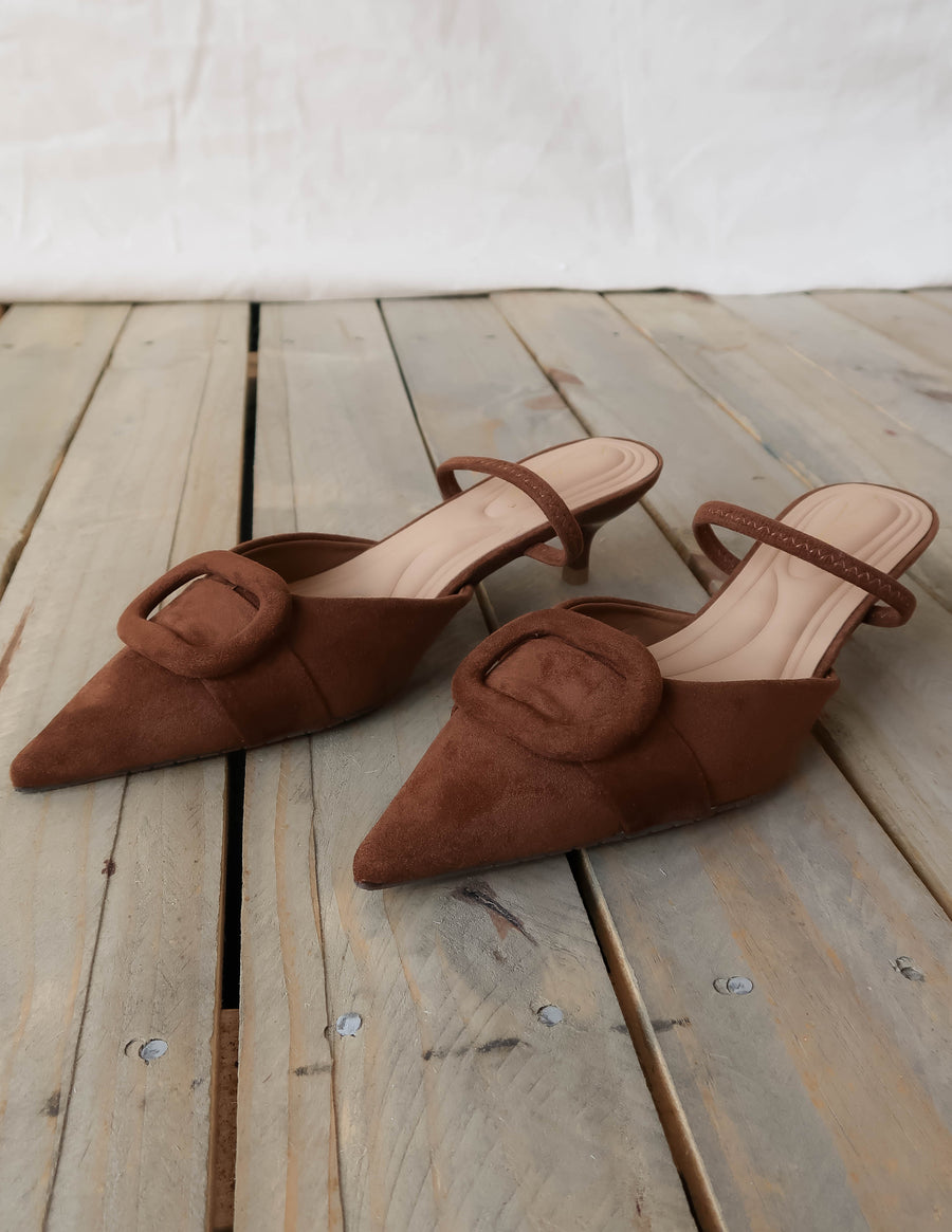 Mira Buckle Kitten Heels