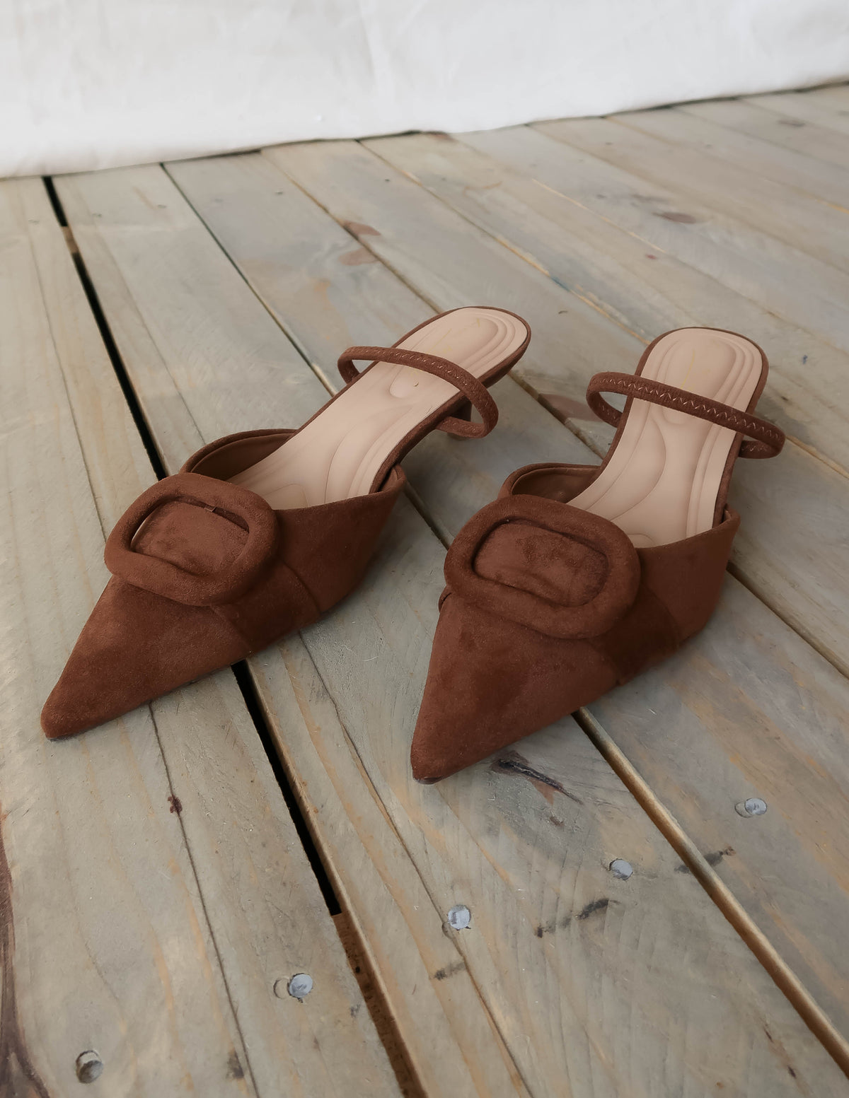 Mira Buckle Kitten Heels