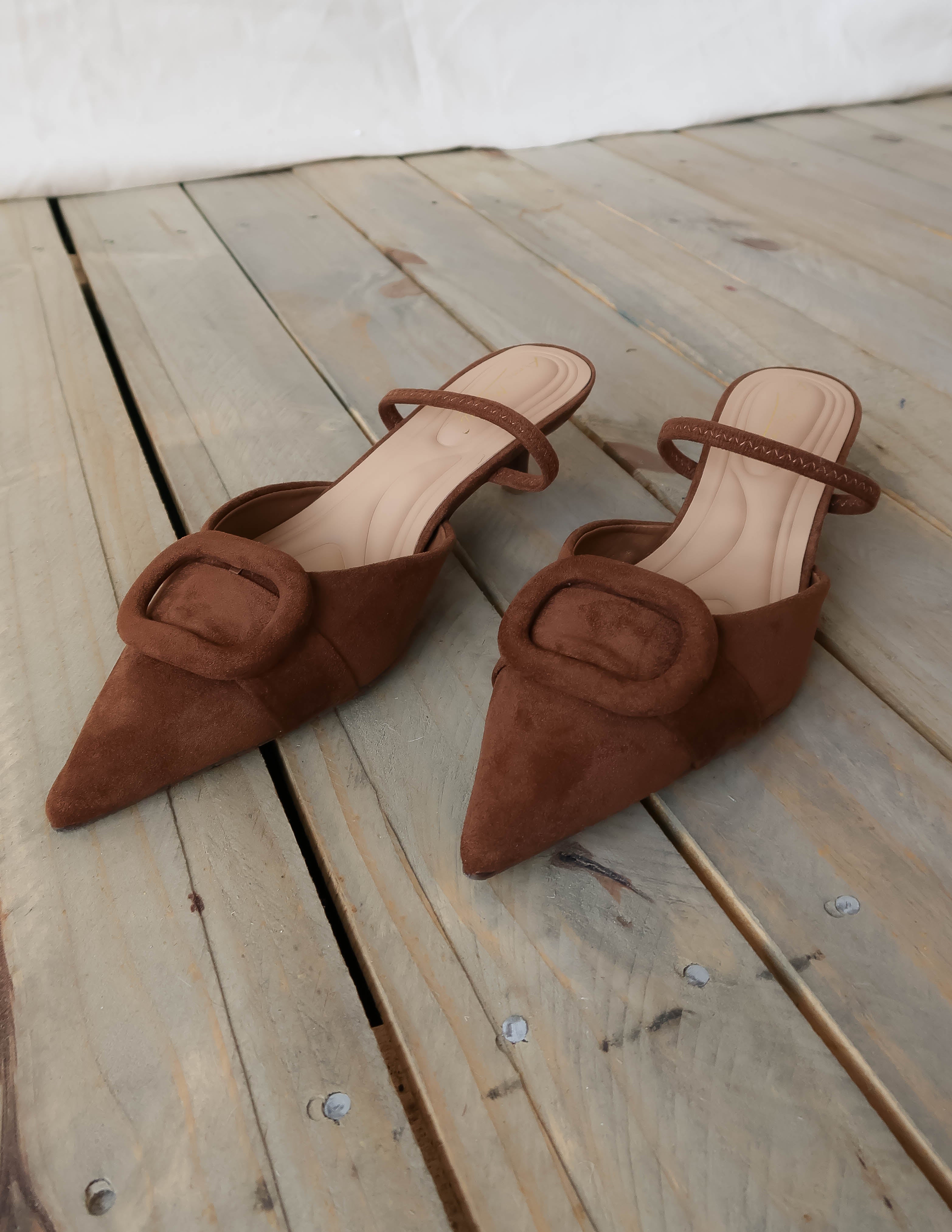 Mira Buckle Kitten Heels