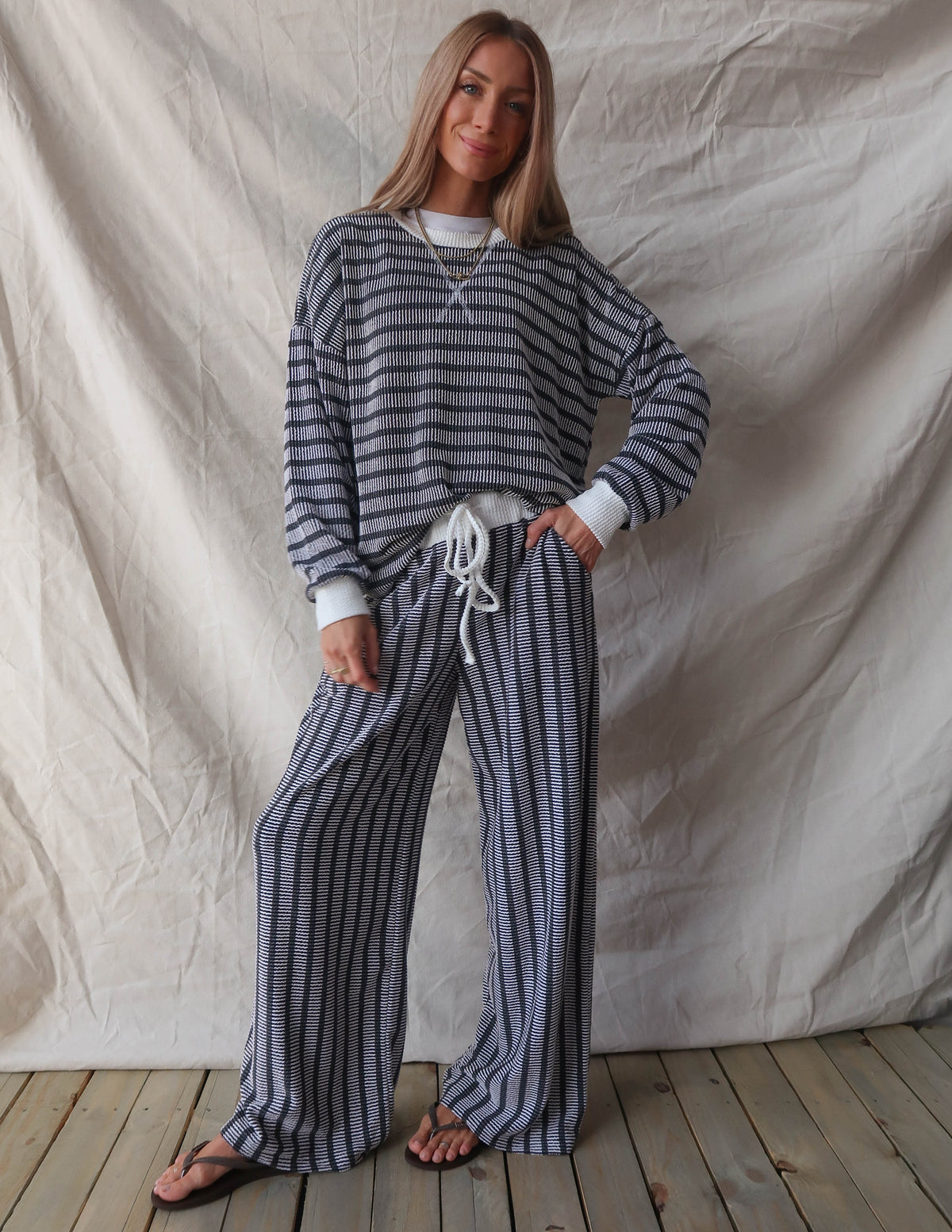 Colleen Striped Two Piece Set