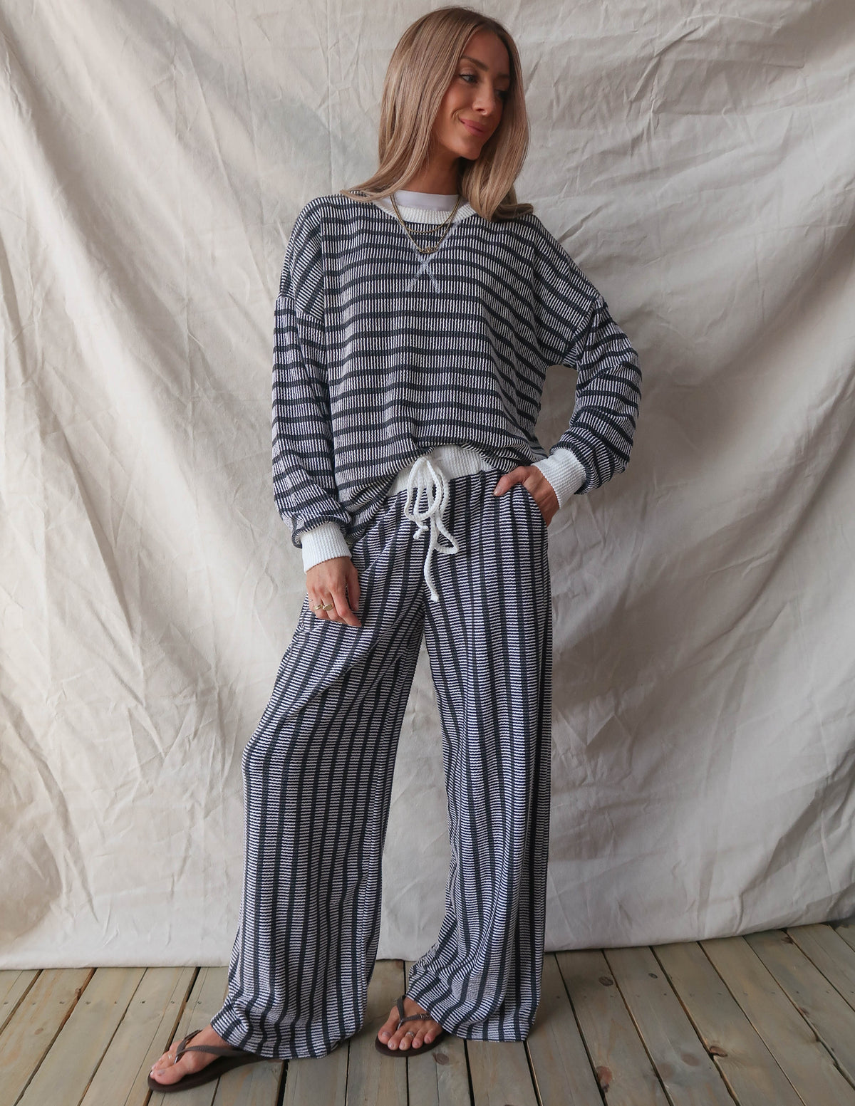 Colleen Striped Two Piece Set