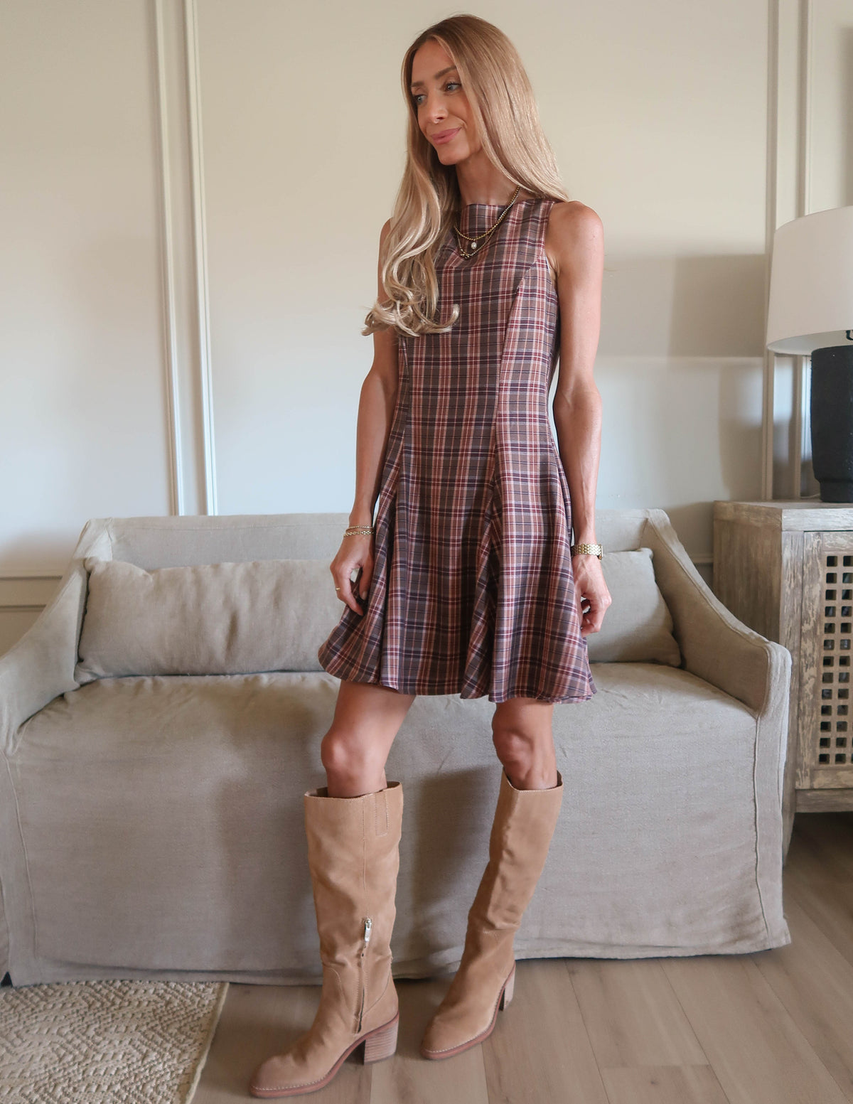 Anneliese Swing Plaid Dress