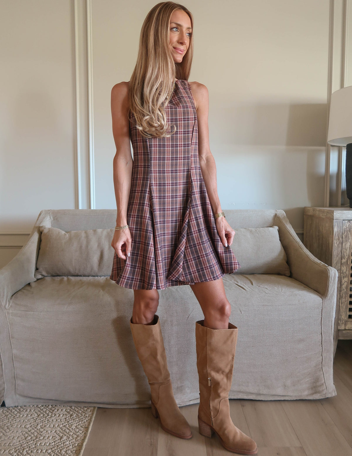 Anneliese Swing Plaid Dress