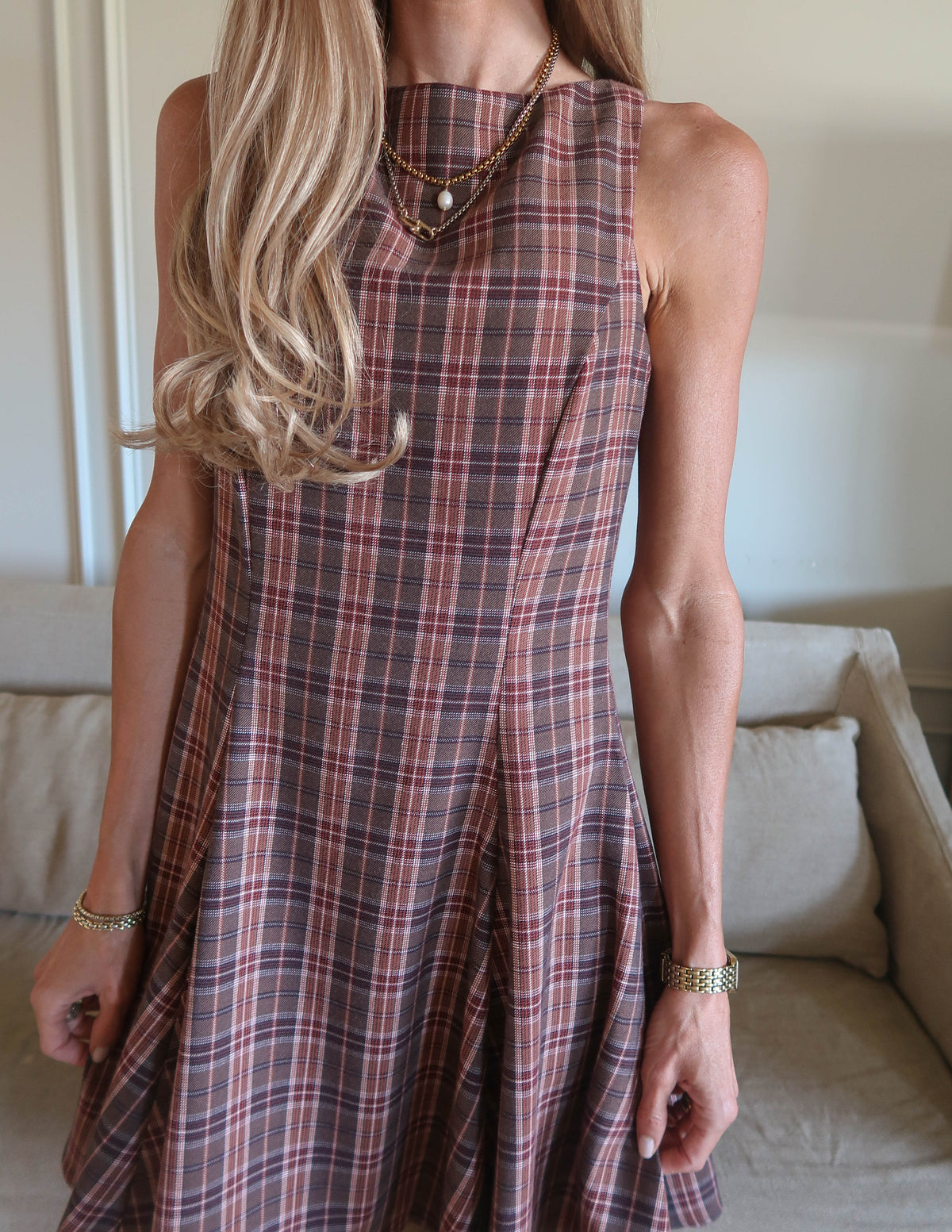 Anneliese Swing Plaid Dress