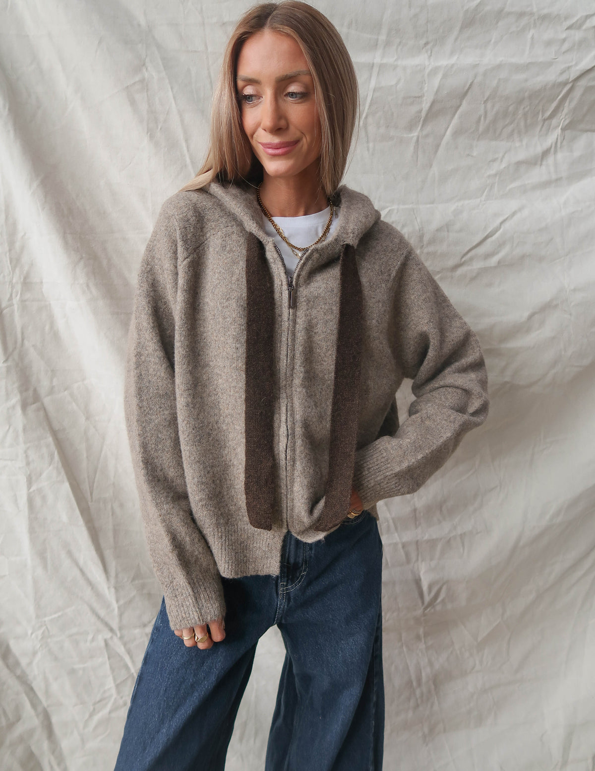 Arden Heathered Knit Hoodie