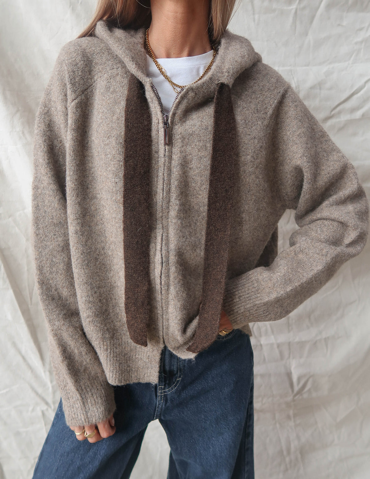 Arden Heathered Knit Hoodie