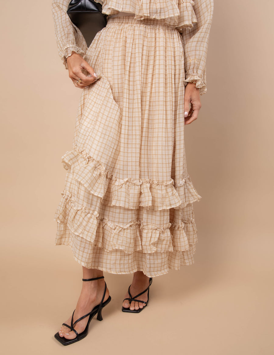 Willow Plaid Ruffle Skirt