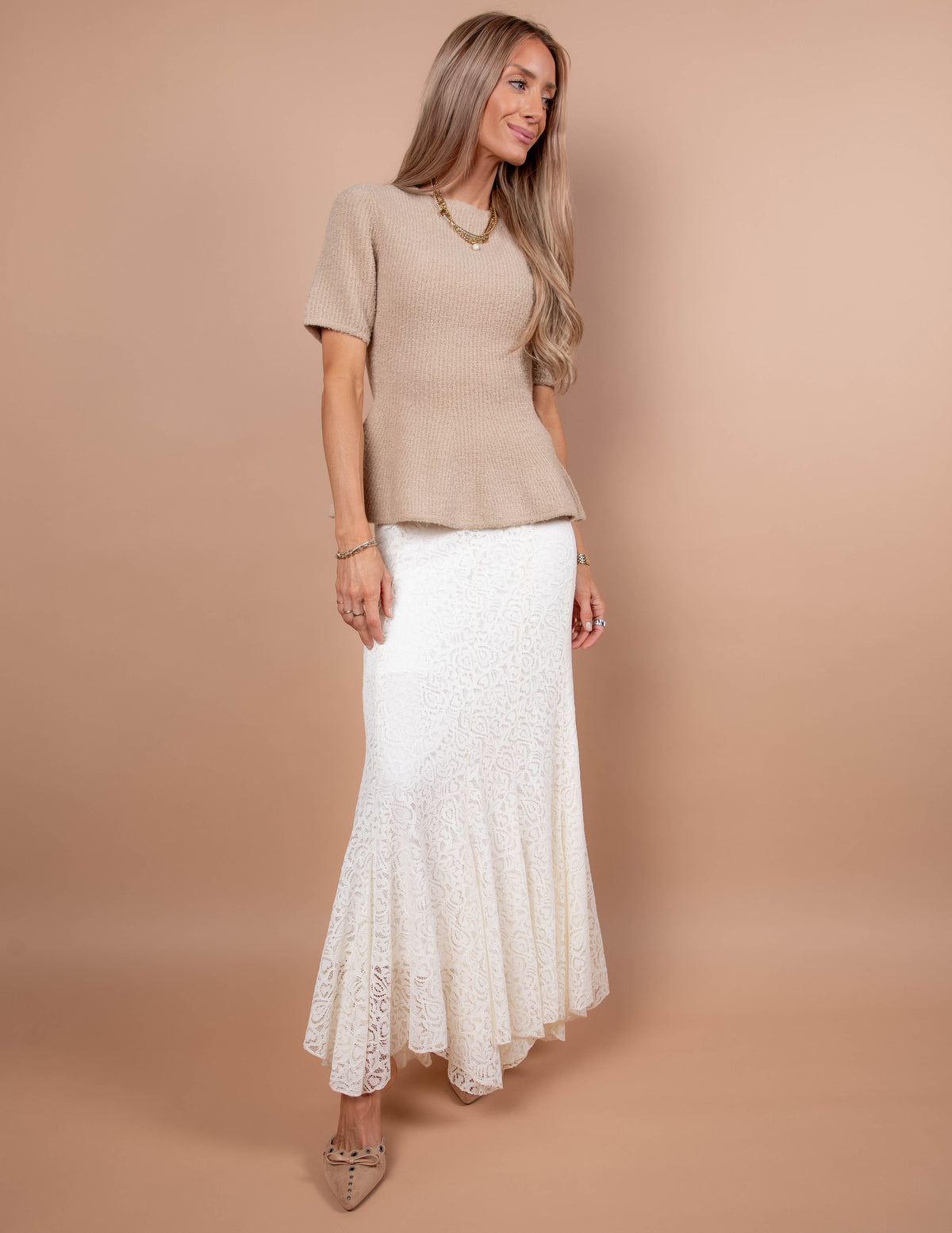 Marlowe Textured Peplum Top