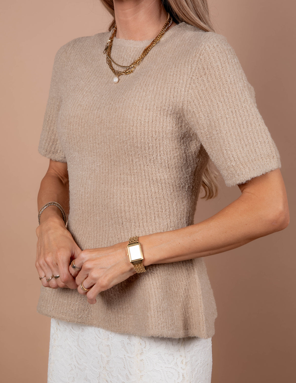 Marlowe Textured Peplum Top