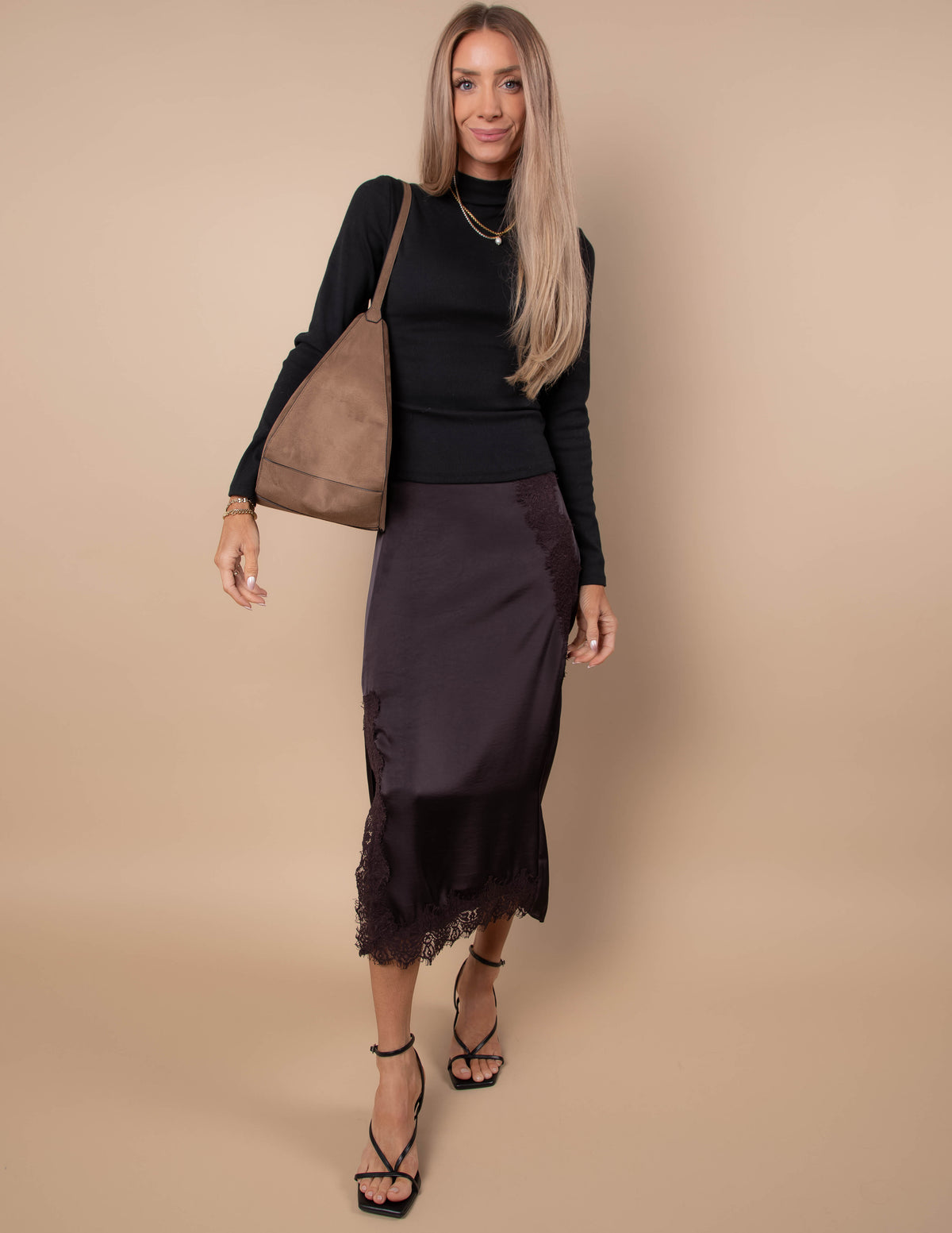 Valentina Lace Slit Skirt