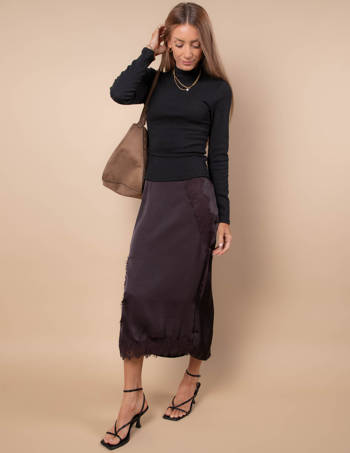 Valentina Lace Slit Skirt