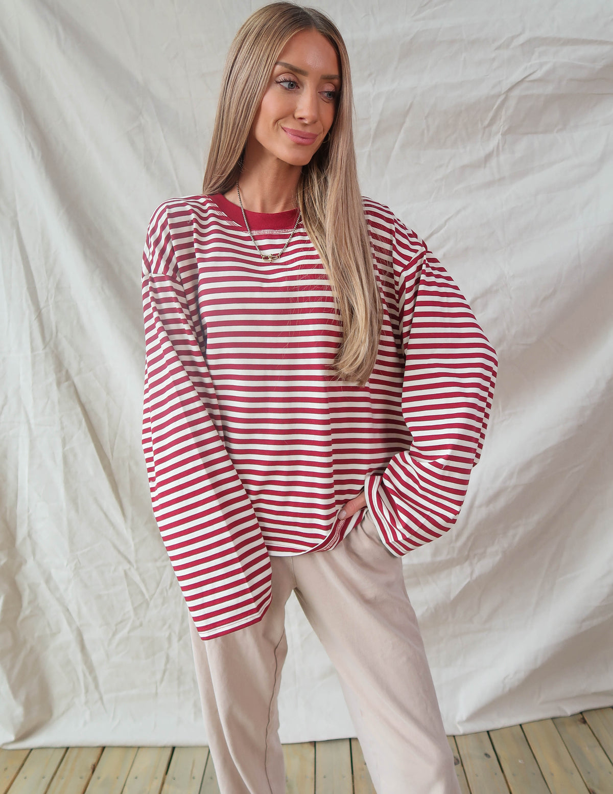 Emmie Striped Oversized Tee