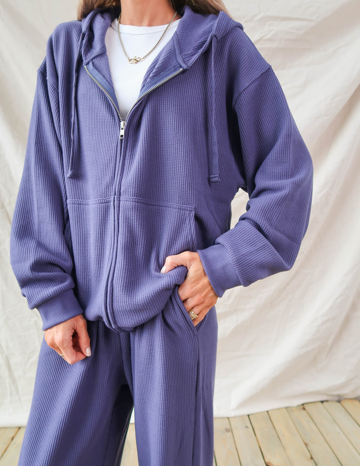 Andie Waffle Knit Hoodie
