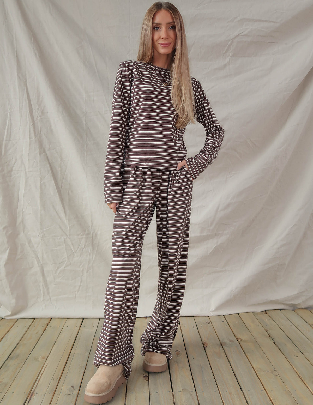Weekend Drift Striped Set