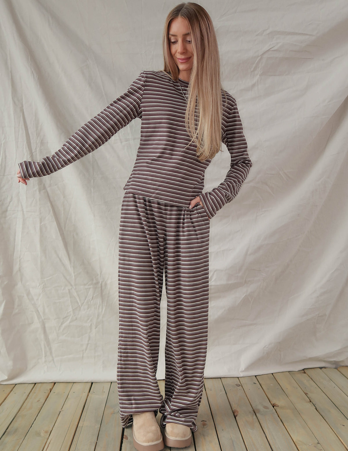 Weekend Drift Striped Set