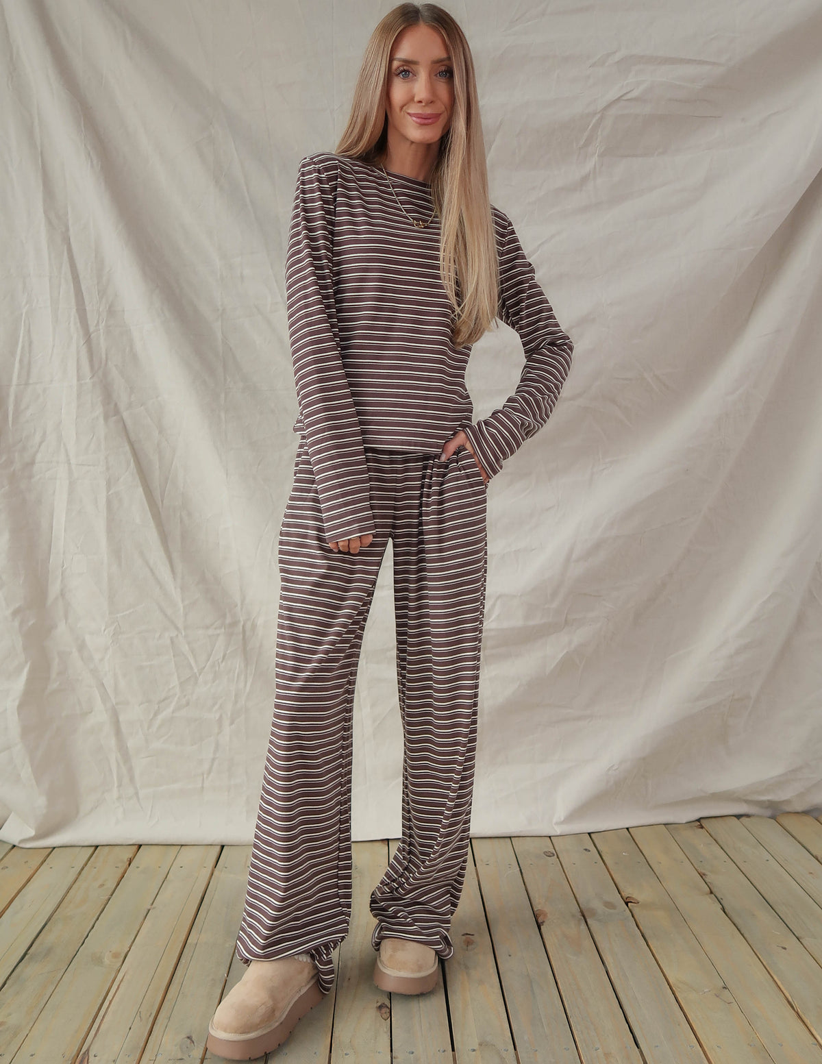 Weekend Drift Striped Set