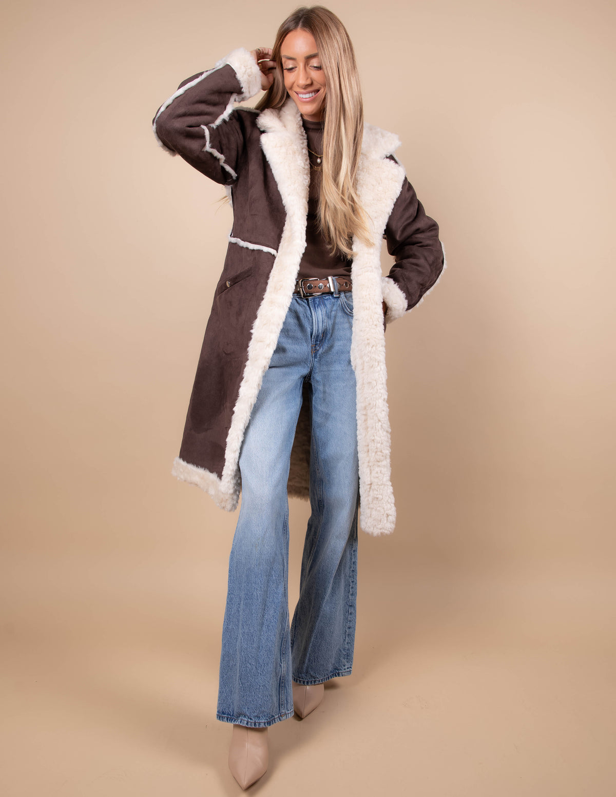 Aspen Shearling Longline Coat