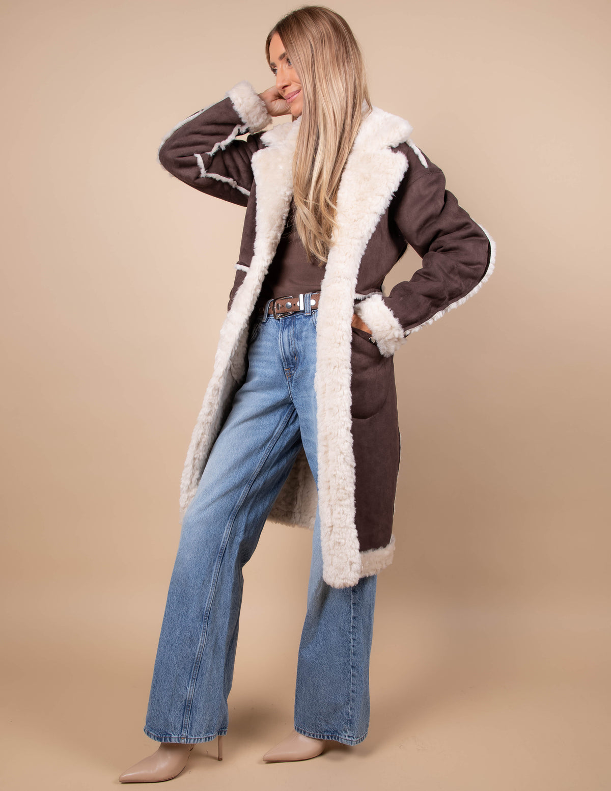 Aspen Shearling Longline Coat