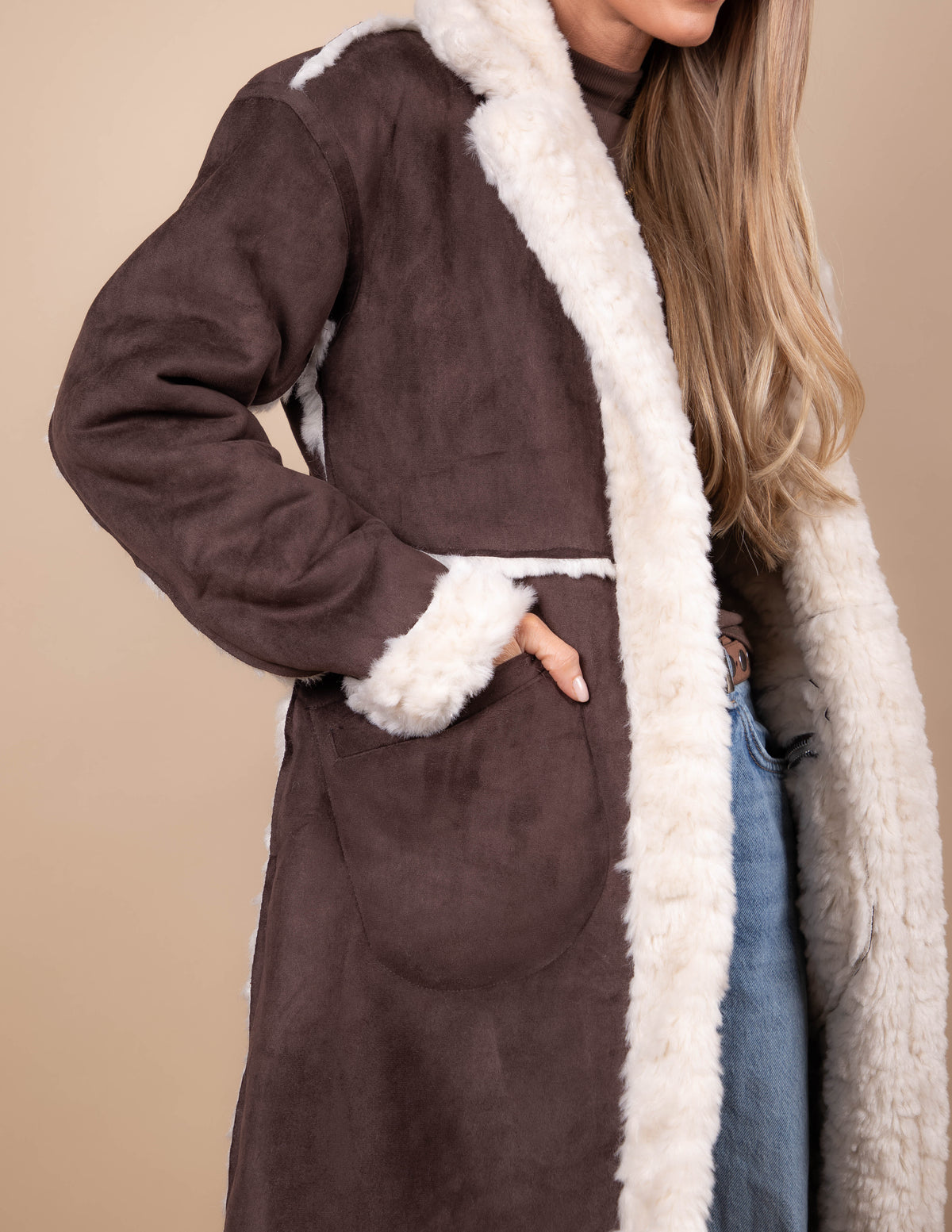 Aspen Shearling Longline Coat