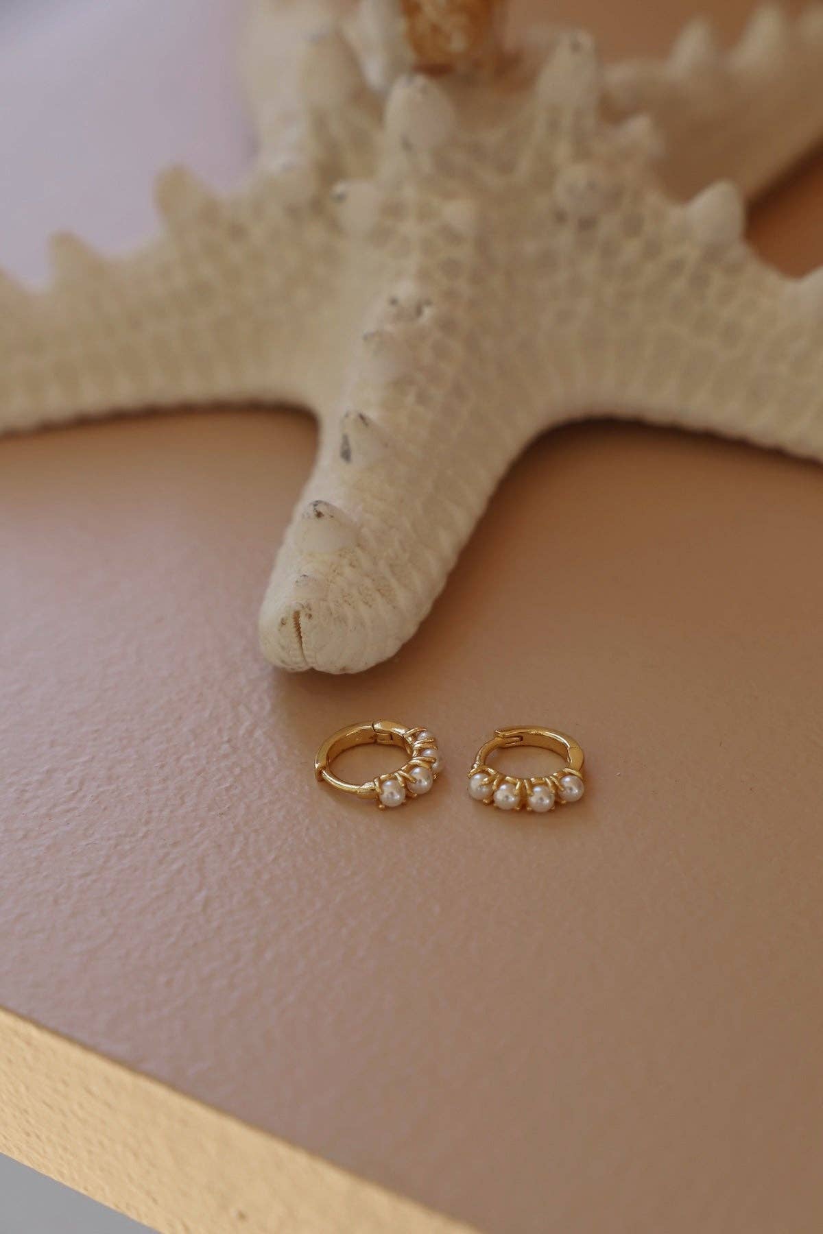 Mini Pearl Hoops