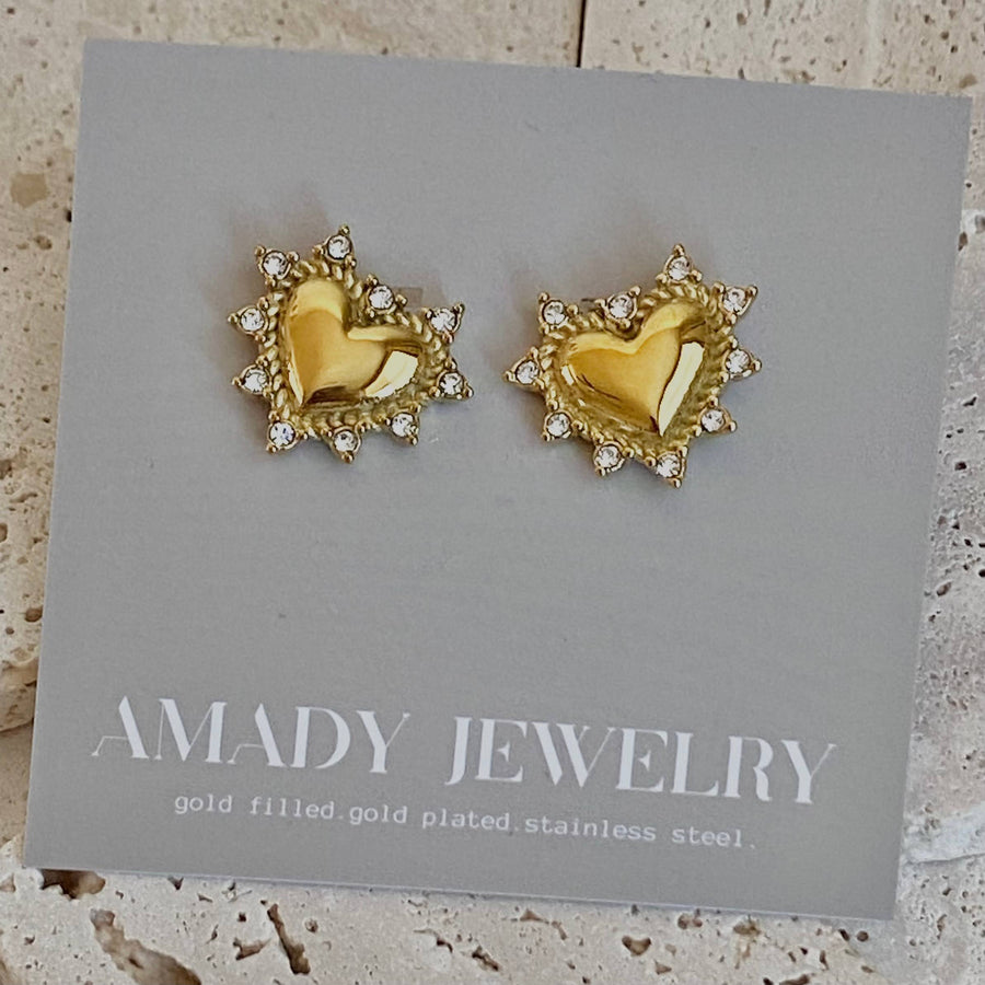 Love Notes Heart Stud Earrings