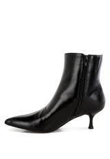 Thymus Faux Leather Kitten Heel Boots