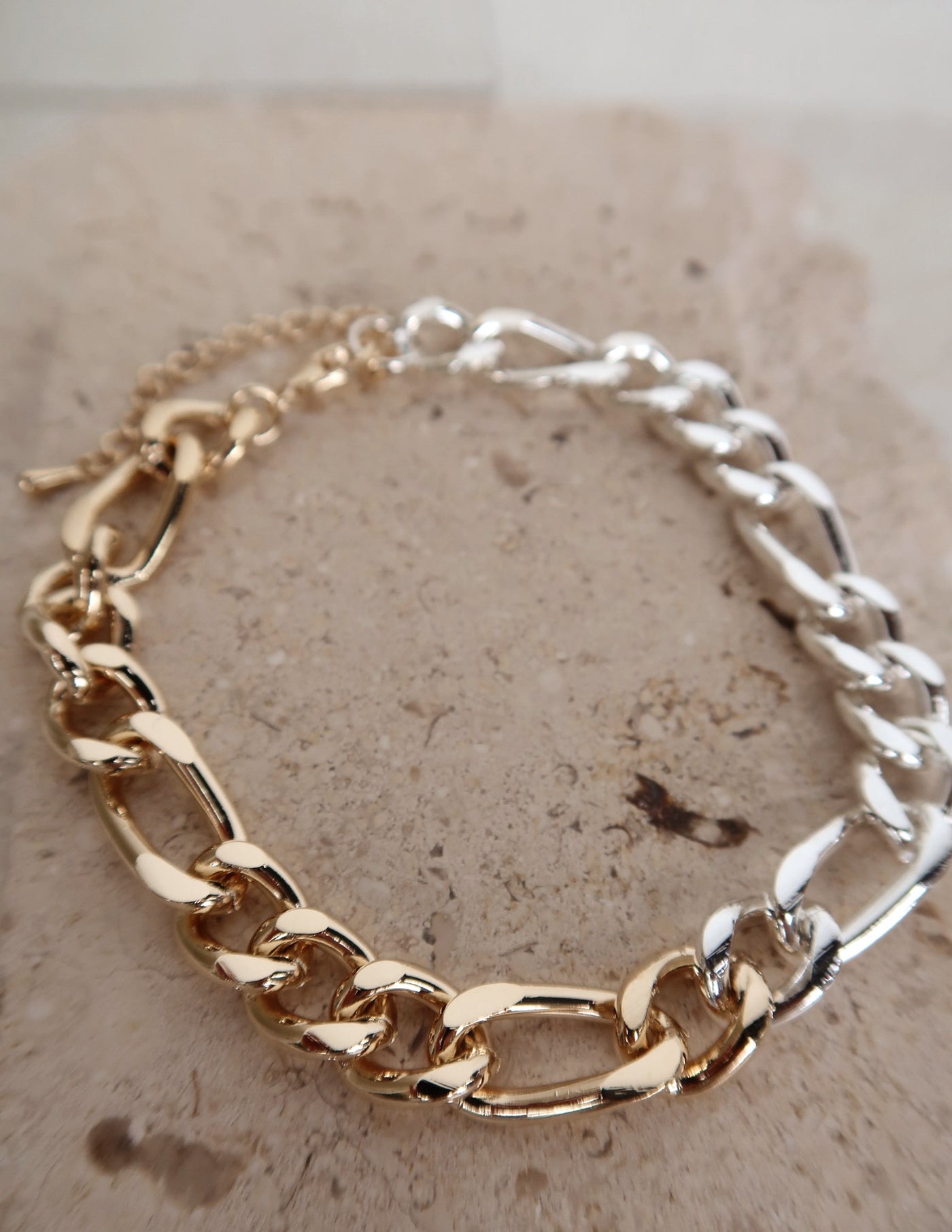Two Tone Curb Chain Anklet