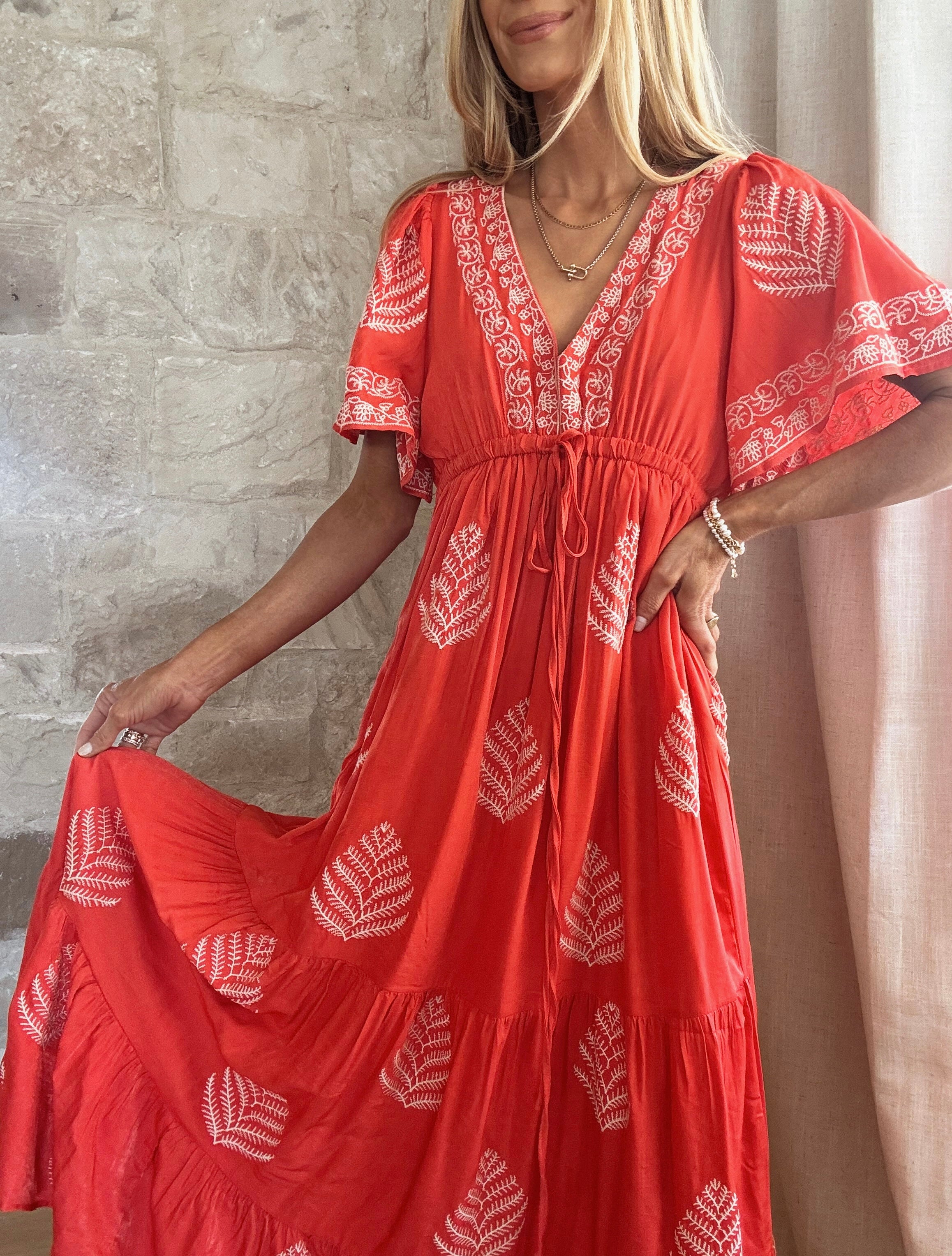 Botanical Embroidered Dress