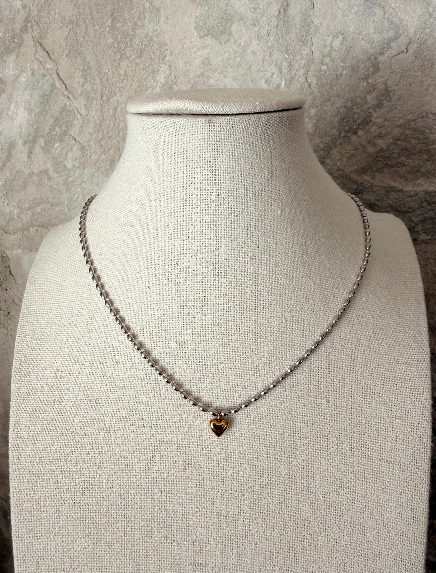 Baby Two Tone Heart Necklace