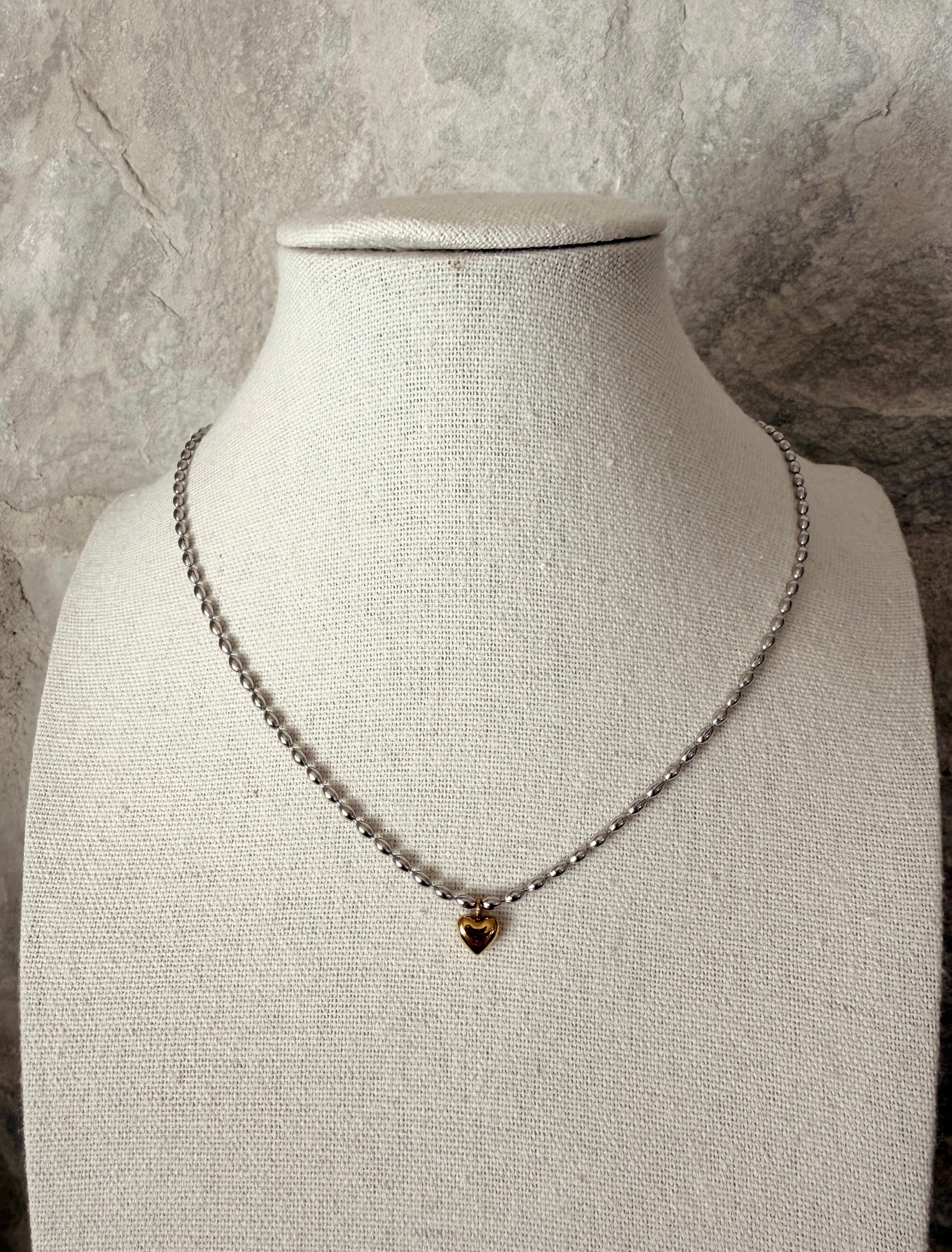 Baby Two Tone Heart Necklace