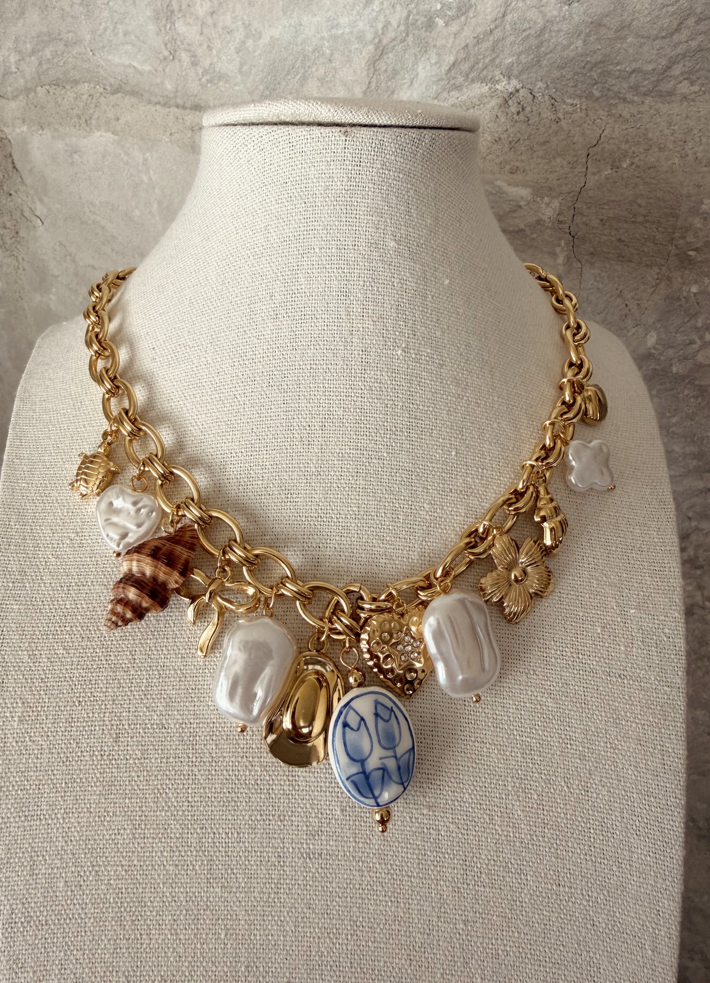 Capri Blue Charm Necklace