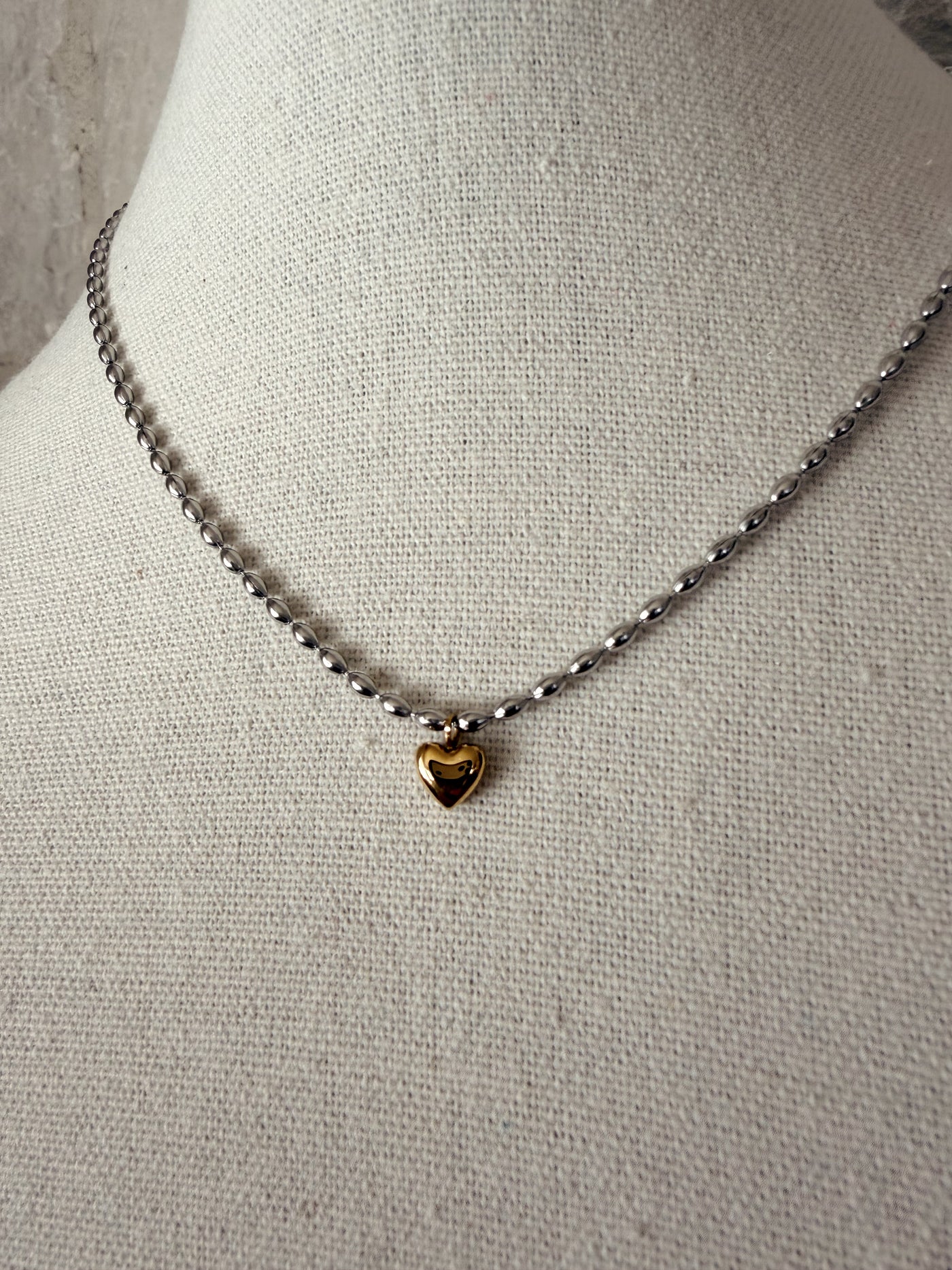 Baby Two Tone Heart Necklace