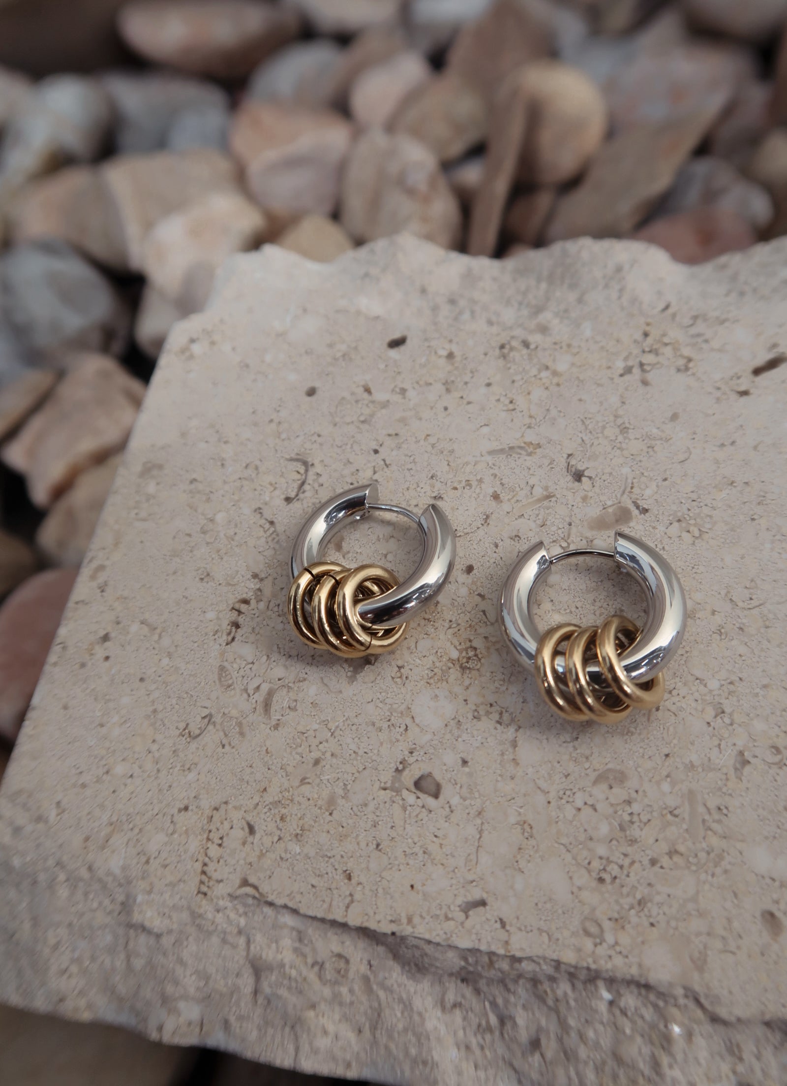 Ellis Two-Toned Loop Earrings