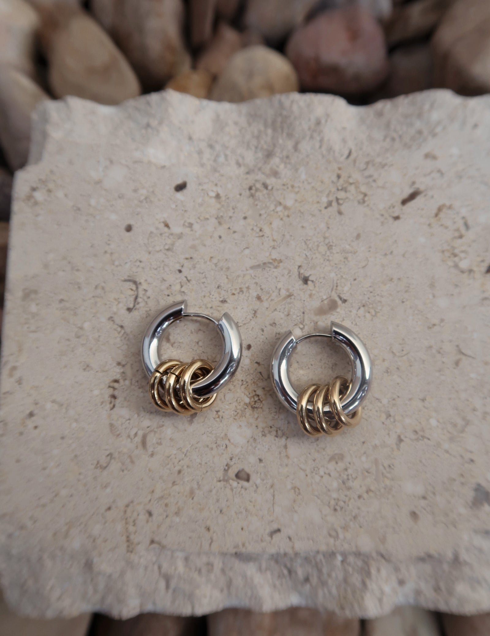 Ellis Two-Toned Loop Earrings