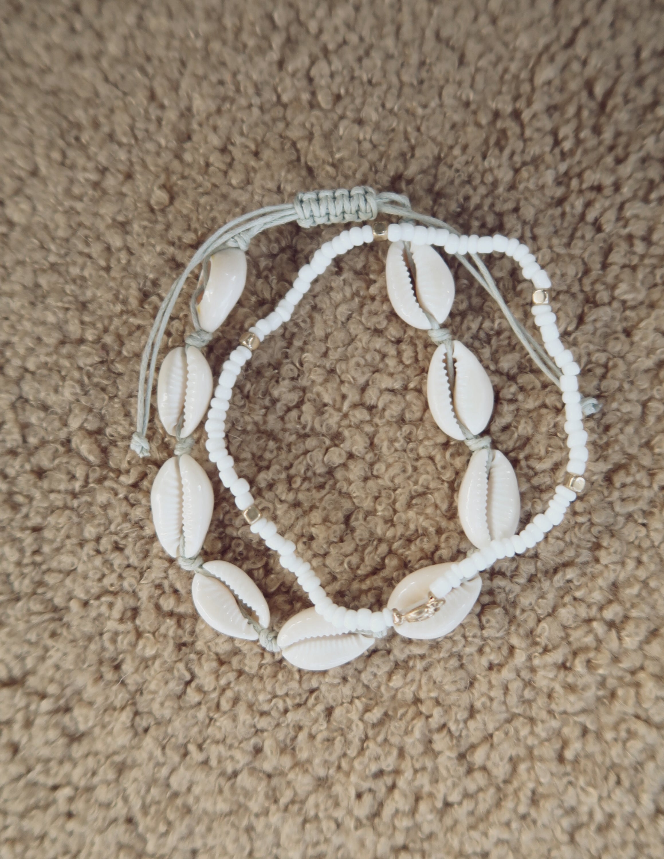Beaded Cowrie Shell Anklet