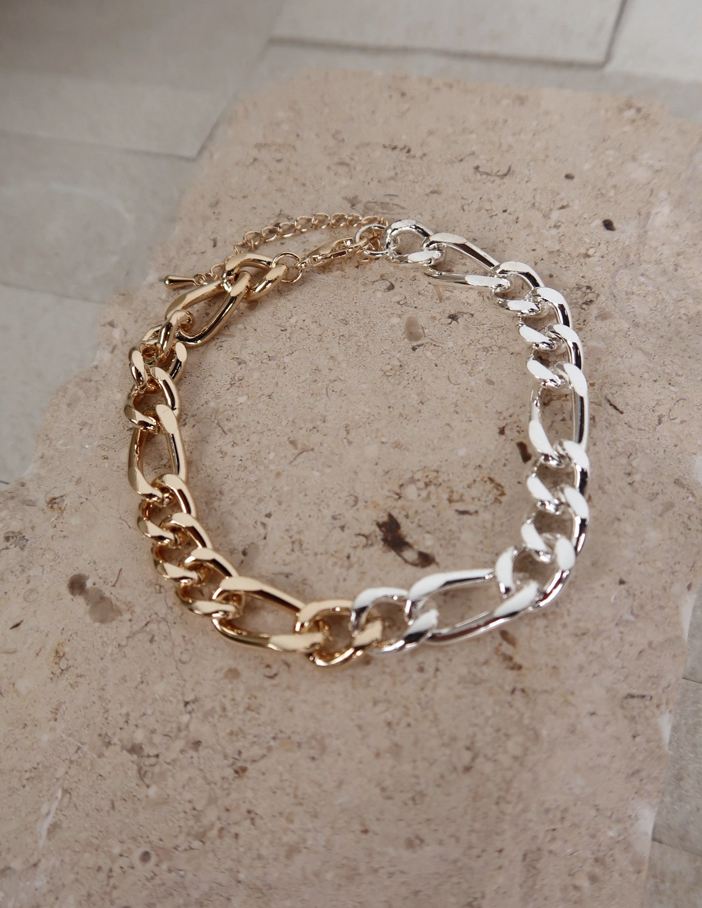 Two Tone Curb Chain Anklet